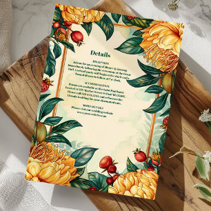 Carte D'accompagnement Vintage Floral Art Nouveau Mariage