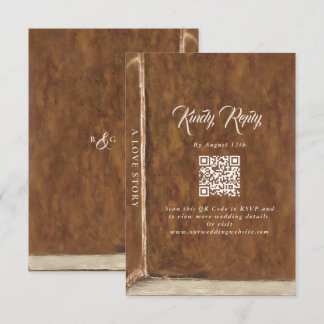 Carte D'accompagnement Vintage Love Story Fairytale Library Book Wedding