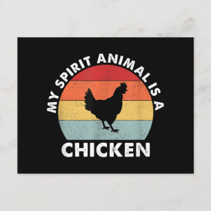 Carte D'accompagnement Vintage Mon Esprit Animal est un poulet