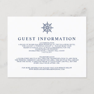 Carte D'accompagnement Vintage Nautical Ship Wheel Information de l'invit