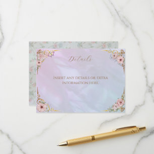 Carte D'accompagnement Vintage Periwinkle Peony Bridal Shoot Tea Party