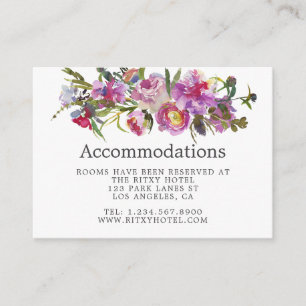 Carte D'accompagnement Vintage Pink Peonies Mariage Hébergements