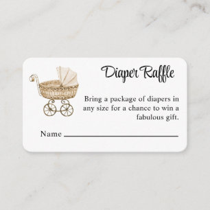 Carte D'accompagnement Vintage Sepia Baby Buggy Diaper Raffle