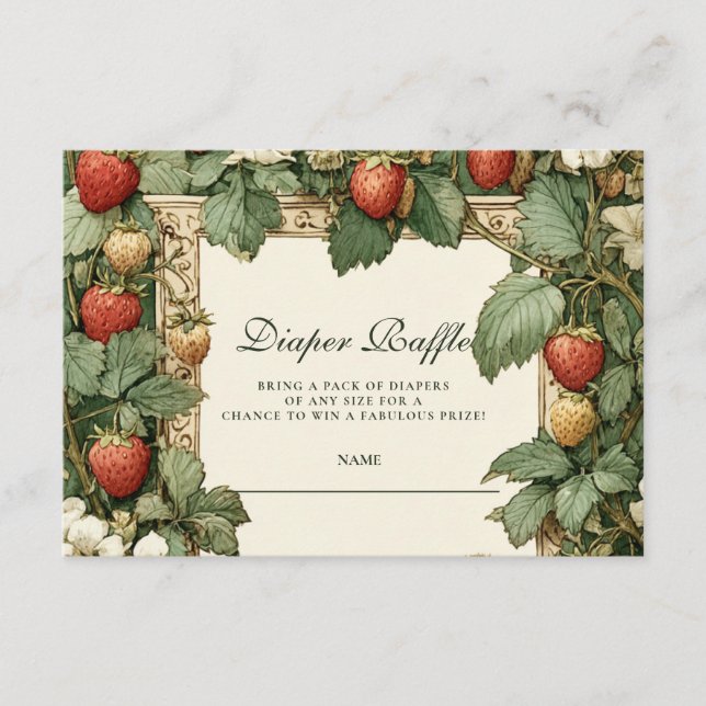 Carte D'accompagnement Vintage Strawberry Cottag Diapper Raffle  (Devant)