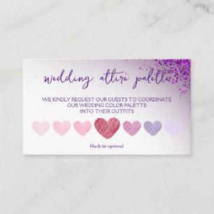 Carte D'accompagnement Violet Magenta QR Code Mariage Code vestimentaire