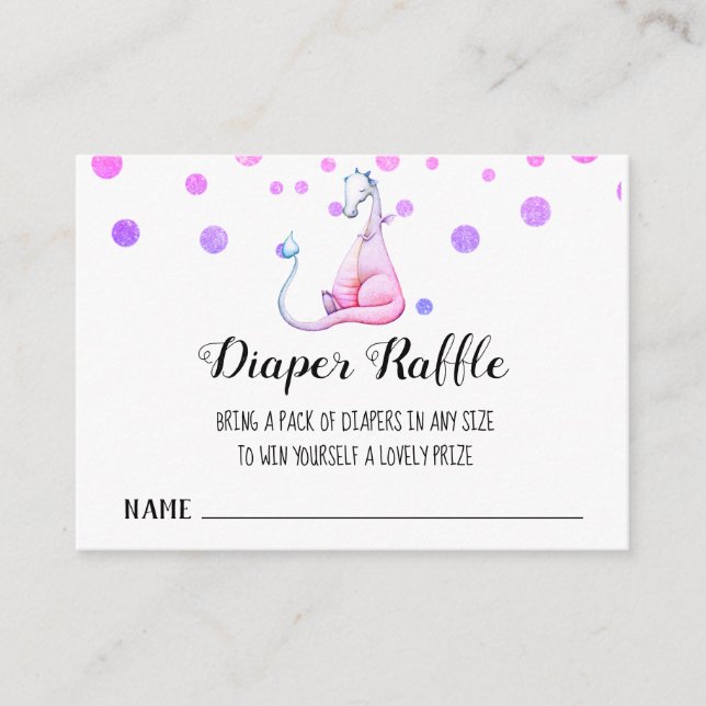 Carte D'accompagnement *~* Violet mignon - Baby shower Dragon Déchets (Devant)