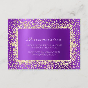 Carte D'accompagnement Violet Violet Cristal Mariage Hôtel HébergementA