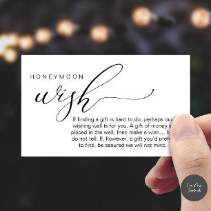 Carte D'accompagnement Vœu de lune de miel, Cadeau, Une note sur les cade