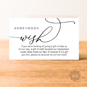 Carte D'accompagnement Vœu de lune de miel de mariage, Cadeaux de puits d