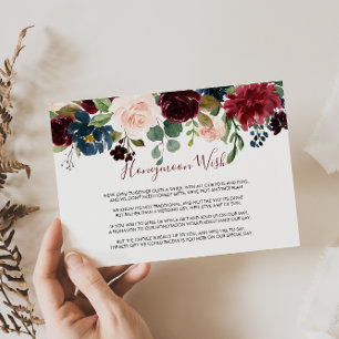 Carte D'accompagnement Vœu de lune de miel Elégant Coloré Floral Délice 