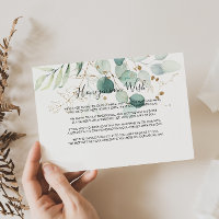 Vœu de lune de miel Rustique Eucalyptus Fleur Or