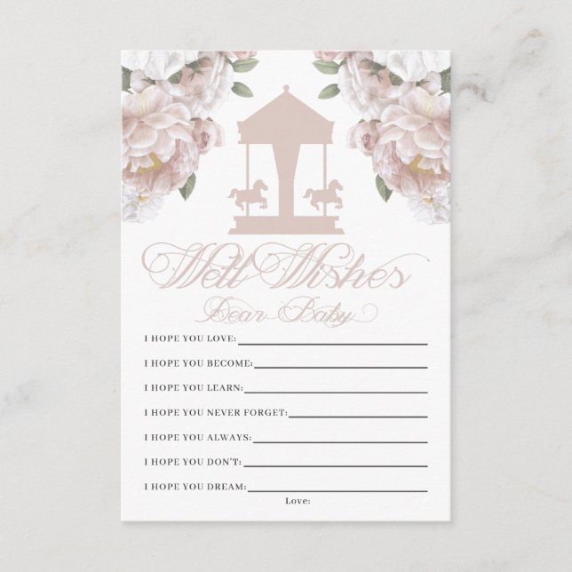 Carte D'accompagnement Voeux carrousel pour bébé (Devant)