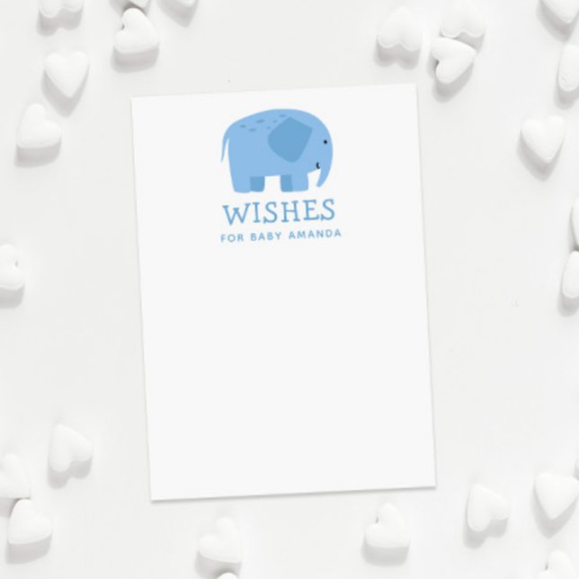 Carte D'accompagnement Voeux pour bébé garçon. Conseil aux éléphants bleu (Créateur téléchargé)