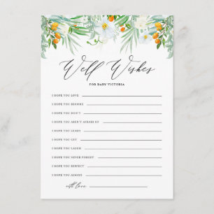 Carte D'accompagnement Vœux pour une Baby Shower Orchidées Blanches et Ku