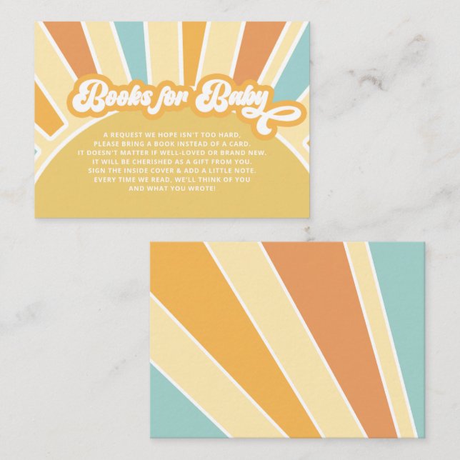 Carte D'accompagnement Voici la demande de Baby shower du fils retro (Devant / Derrière)