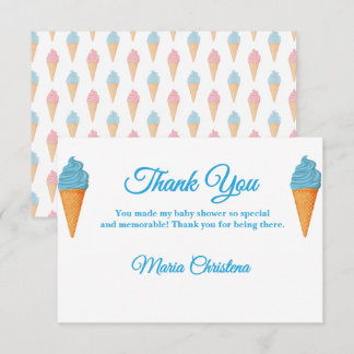 Carte D'accompagnement Voici la Remerciement de Baby Shower Bleu The Scoo