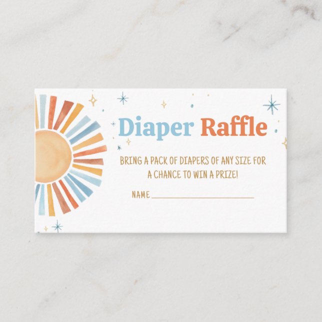 Carte D'accompagnement Voici le Baby shower Fils Raffle (Devant)