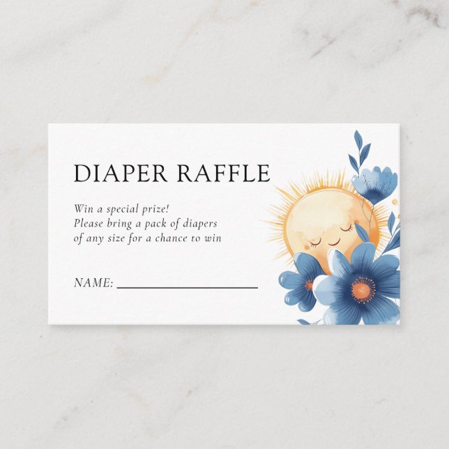 Carte D'accompagnement Voici le Baby shower Fils Raffle (Devant)