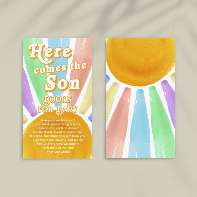 Carte D'accompagnement Voici Le Baby shower Son Retro Boys Book (Créateur téléchargé)
