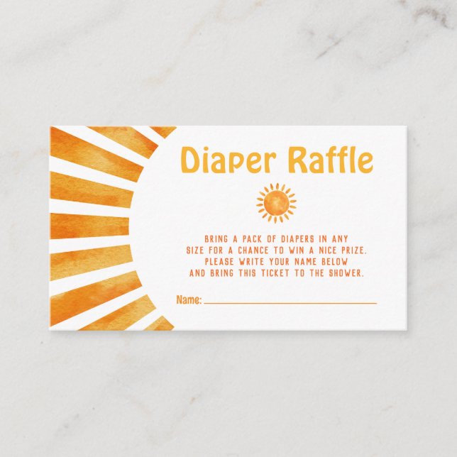 Carte D'accompagnement Voici Le Baby shower Sun Boho Déchets Raffle (Devant)