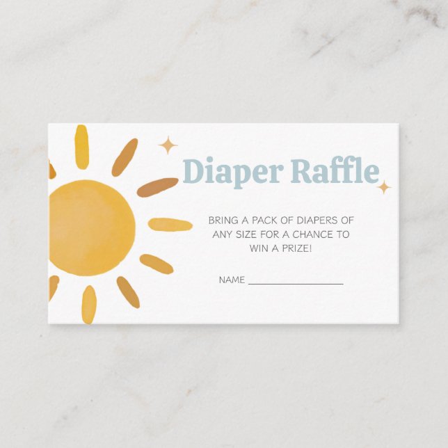 Carte D'accompagnement Voici le fils garçon Baby shower Déchets Raffle (Devant)