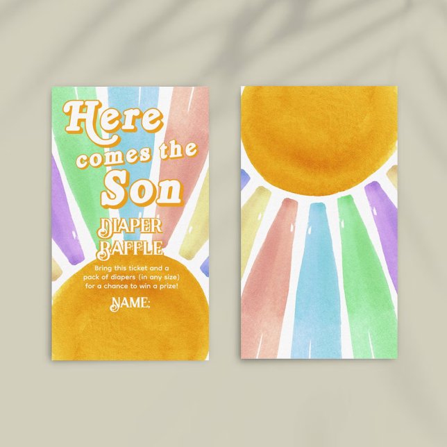 Carte D'accompagnement Voici Le Fils Retro Garys Baby shower Benne (Créateur téléchargé)