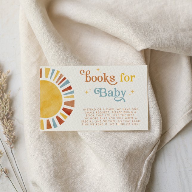 Carte D'accompagnement Voici le Son Boho Retro Sun Livres pour bébé (Créateur téléchargé)