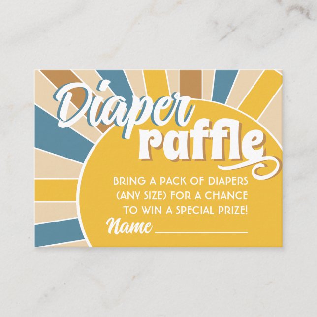 Carte D'accompagnement Voici le Son Diaper Raffle (Devant)