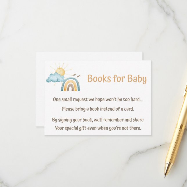 Carte D'accompagnement Voici Les Livres Du Fils Pour Baby Card (Devant/Arrière en situation)