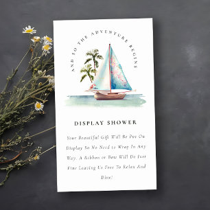 Carte D'accompagnement Voile de bateau sarcelle bleu Palmier Affichage Do