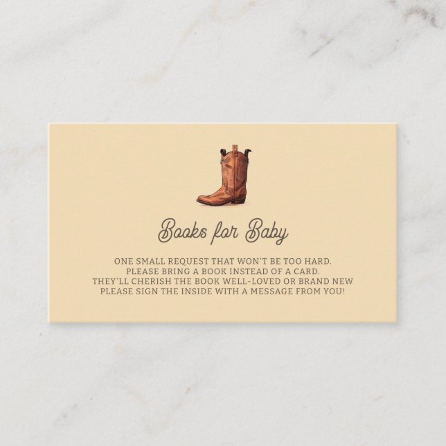Carte D'accompagnement Voiture De Boîtier Du Petit Cowboy Western Baby sh (Devant)