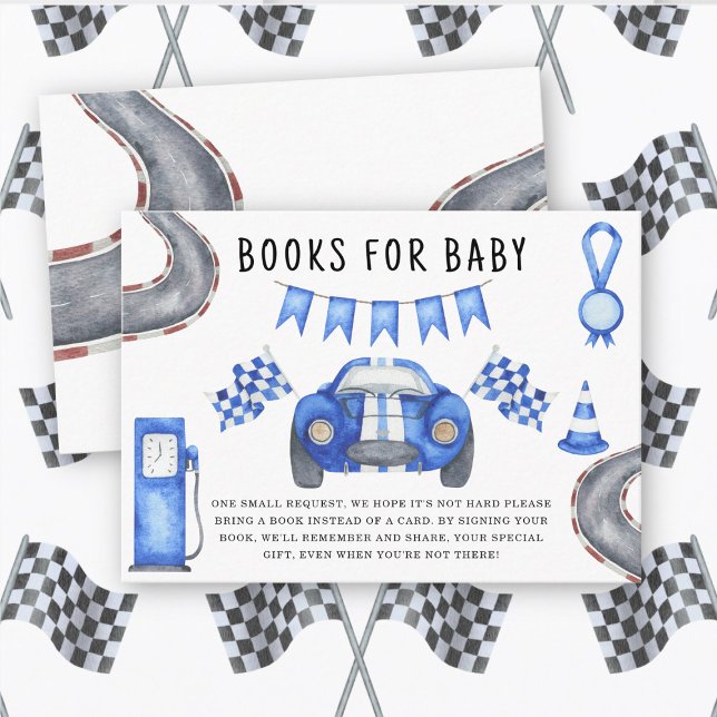 Carte D'accompagnement Voiture de course Aquarelle - livres pour bébé (Créateur téléchargé)