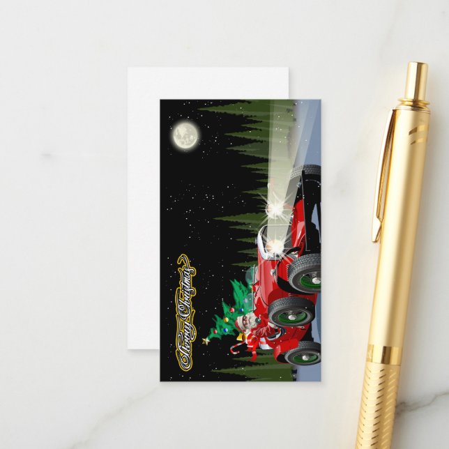 Carte D'accompagnement Voiture de Noël (Devant/Arrière en situation)