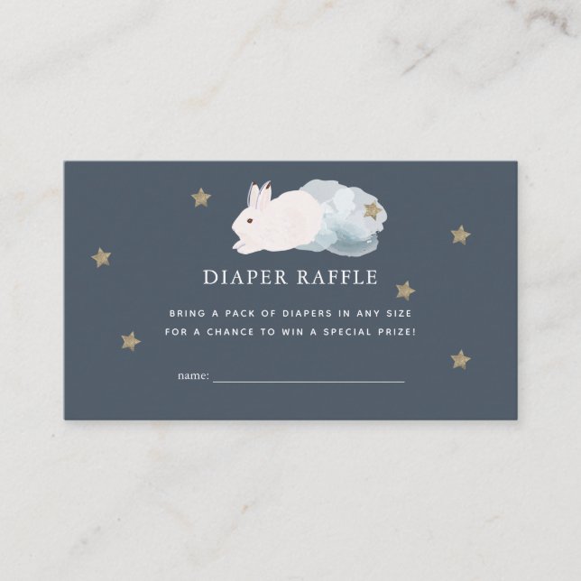 Carte D'accompagnement Voler Bunny Marine Baby shower Déchets Raffle Tick (Devant)