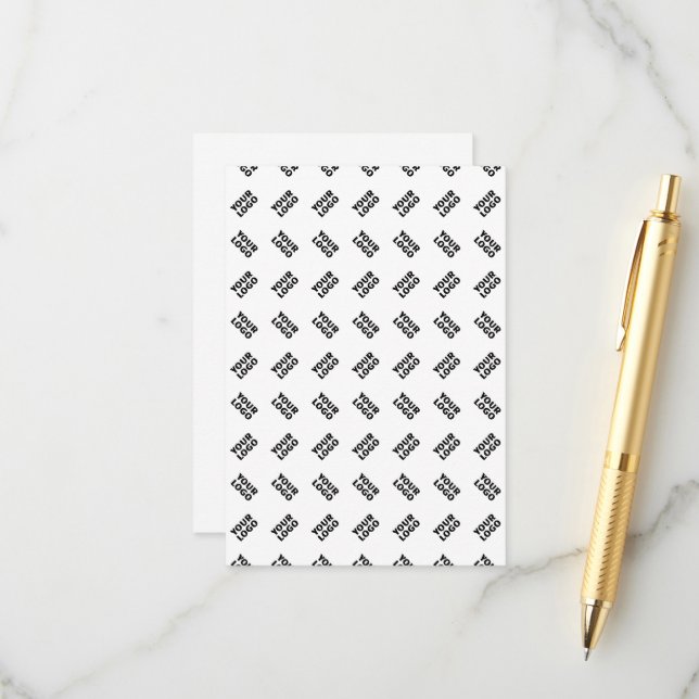 Carte D'accompagnement Votre logo | Motif répété de substitution simple (Devant/Arrière en situation)