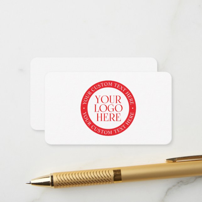 Carte D'accompagnement Votre logo ou autre image | Noël blanc et rouge (Devant/Arrière en situation)