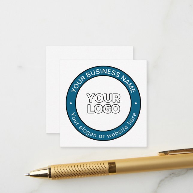Carte D'accompagnement Votre logo ou conception & texte circulaire person (Devant/Arrière en situation)