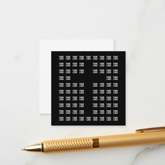 Carte D'accompagnement Votre logo ou image téléchargée | Motif croisé (Devant/Arrière en situation)
