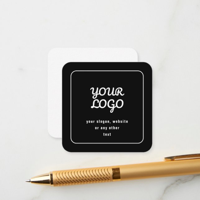 Carte D'accompagnement Votre Logo & Slogan ou autre texte | Noir et blanc (Devant/Arrière en situation)