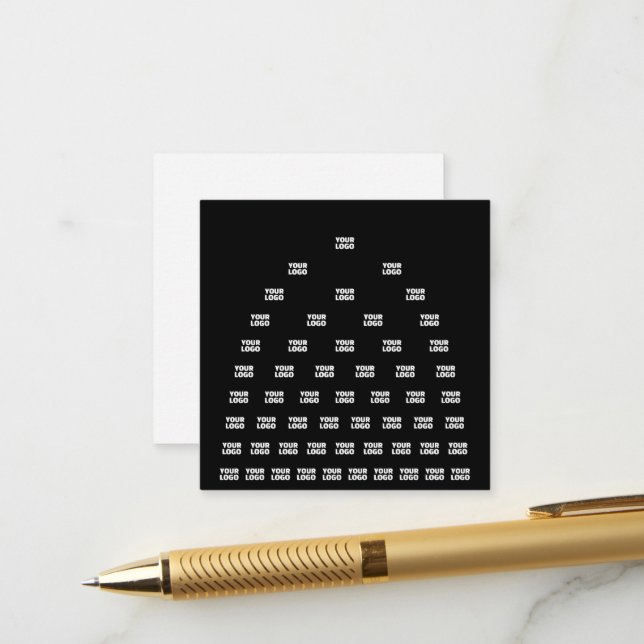 Carte D'accompagnement Votre Motif d'arche unique Logo | Noir (modifiable (Devant/Arrière en situation)
