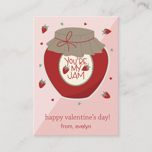 Carte D'accompagnement Vous êtes ma Jam Classroom Valentine Card (Devant)