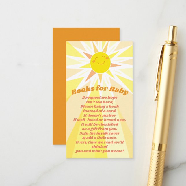 Carte D'accompagnement Vous êtes mes livres de Baby shower Sunshine pour  (Devant/Arrière en situation)
