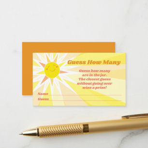 Carte D'accompagnement Vous êtes mon Baby shower Sunshine Jeu de devinati