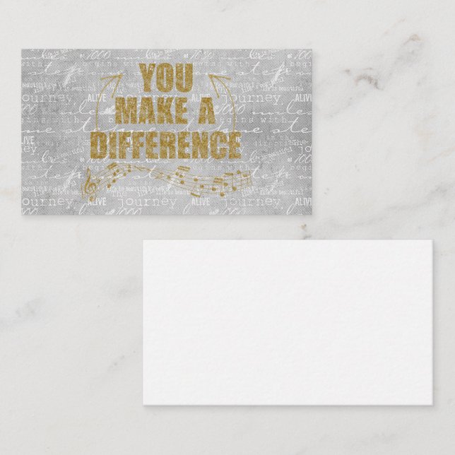 Carte D'accompagnement Vous Faites Une Différence (Devant / Derrière)