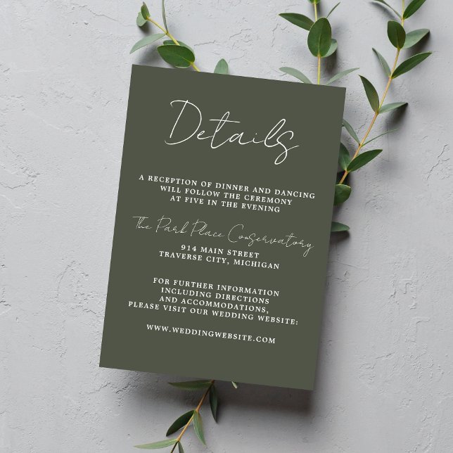 Carte D'accompagnement Vrai Simplicité 3 Script Minimal Camo Vert (Créateur téléchargé)