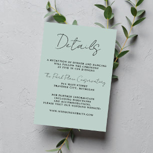 Carte D'accompagnement Vrai Simplicité 3 Script Minimal Mariage en verre