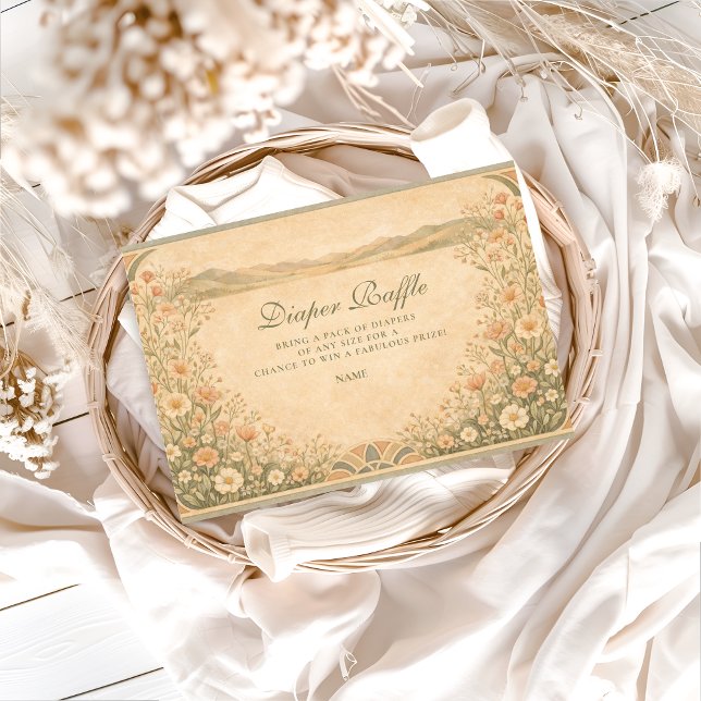 Carte D'accompagnement Warm Neutral Desert Botanicals Diapper Raffle  (Créateur téléchargé)