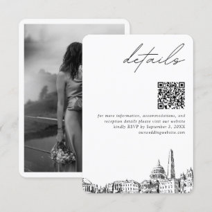Carte D'accompagnement Washington DC Mariage Détails modernes QR Code