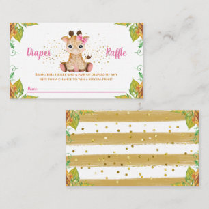Carte D'accompagnement Watercolor Baby Giraffe Déchets Raffle Tickets Enc