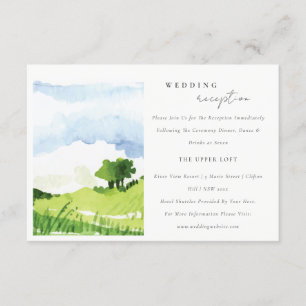 Carte D'accompagnement Watercolor Campagne Hills Réception de mariage